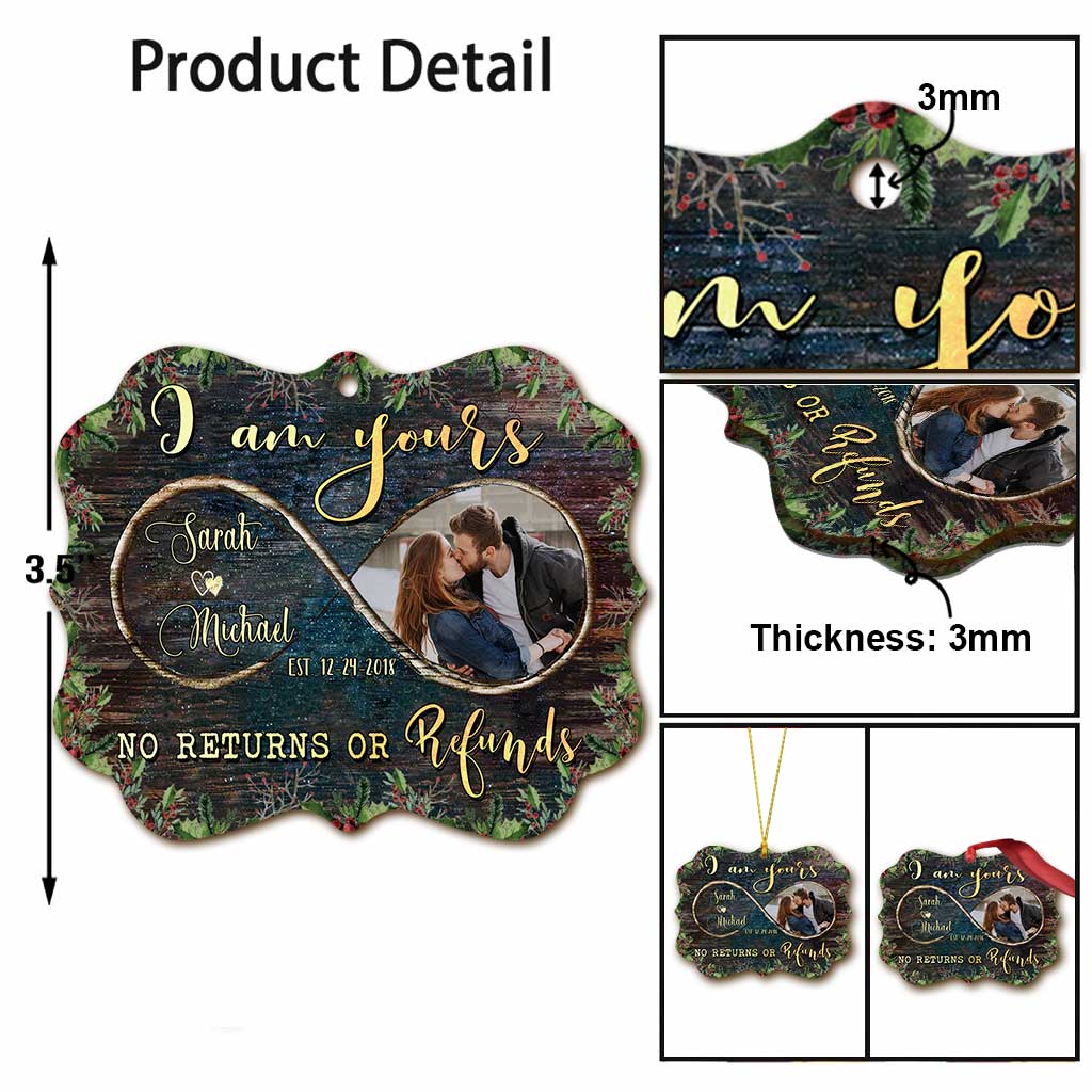 I Am Yours - Personalized Christmas Couple Ornament (Printed On Both Sides)