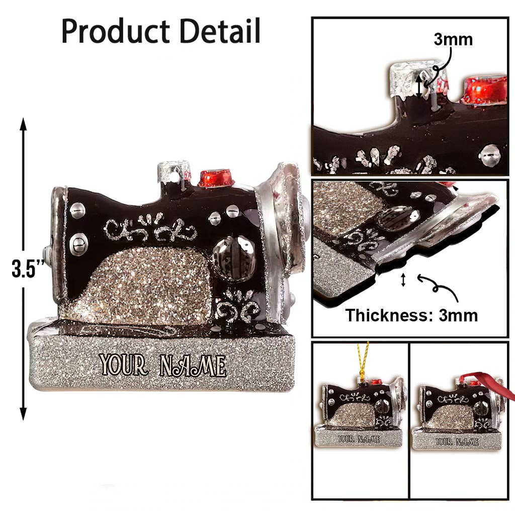 Sewing Machine Collection - Personalized Christmas Sewing Ornament (Printed On Both Sides)