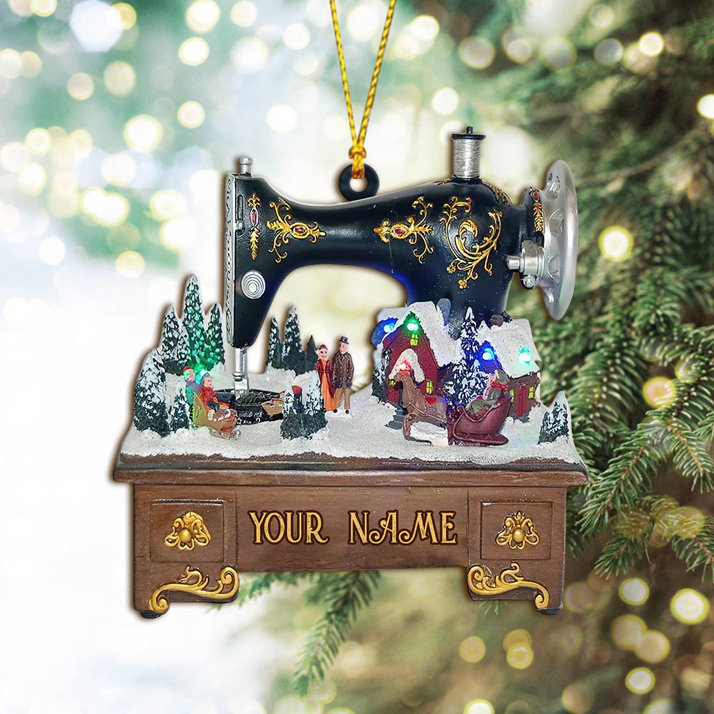 Sewing Machine Collection - Personalized Christmas Sewing Ornament (Printed On Both Sides)