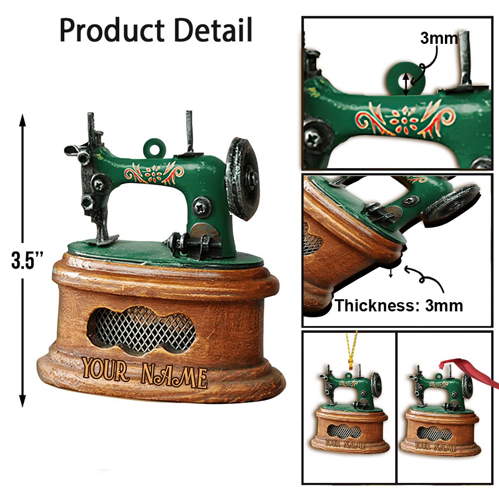 Sewing Machine Collection - Personalized Christmas Sewing Ornament (Printed On Both Sides)