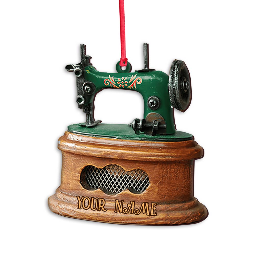 Sewing Machine Collection - Personalized Christmas Sewing Ornament (Printed On Both Sides)