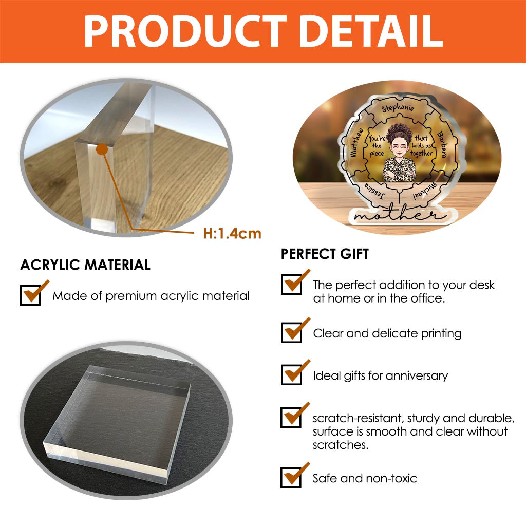 Mom Qualities - Personalized Mother's Day Mother Custom Shaped Acrylic Plaque