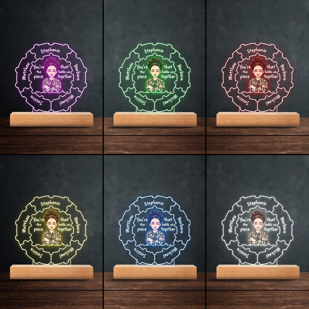 Mom Qualities - Gift for mom, grandma, wife - Personalized Shaped Plaque Light Base