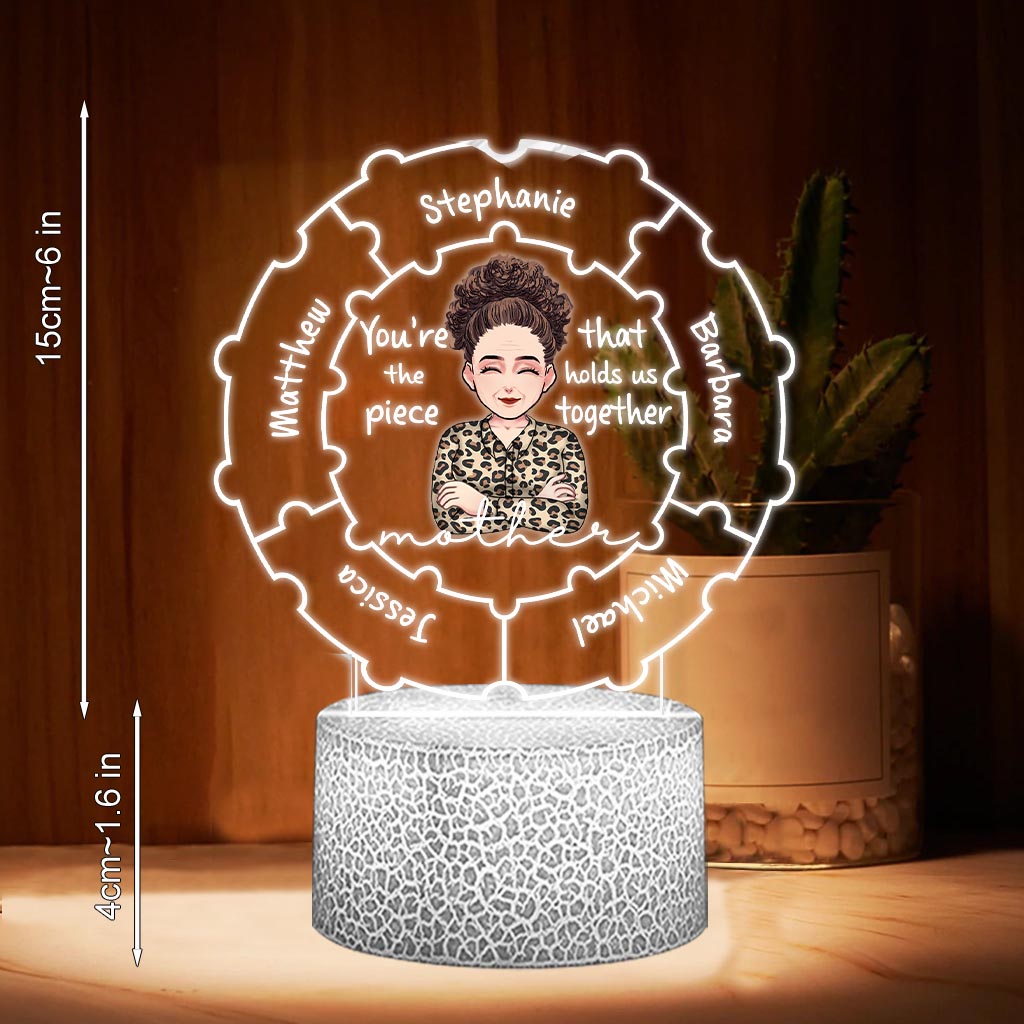 Mom Qualities - Gift for mom, grandma, wife - Personalized Shaped Plaque Light Base