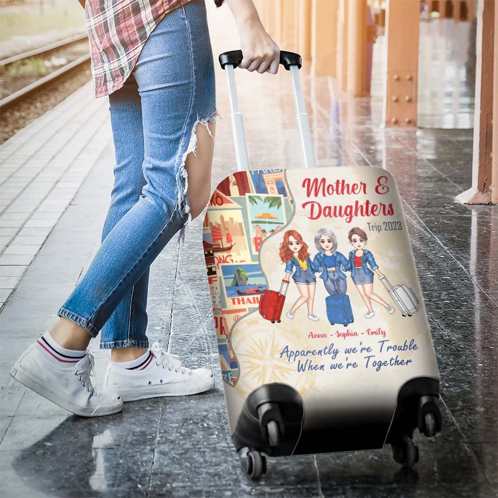 Apparently We're Trouble When We're Together - Personalized Mother's Day Mother Luggage Cover