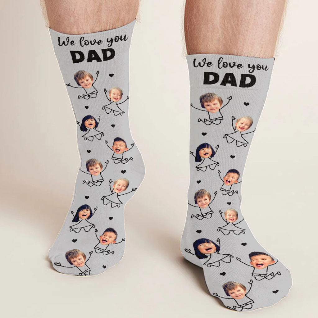 Love You Dad - Gift for dad, grandpa, mom, uncle, aunt, grandma - Personalized Socks