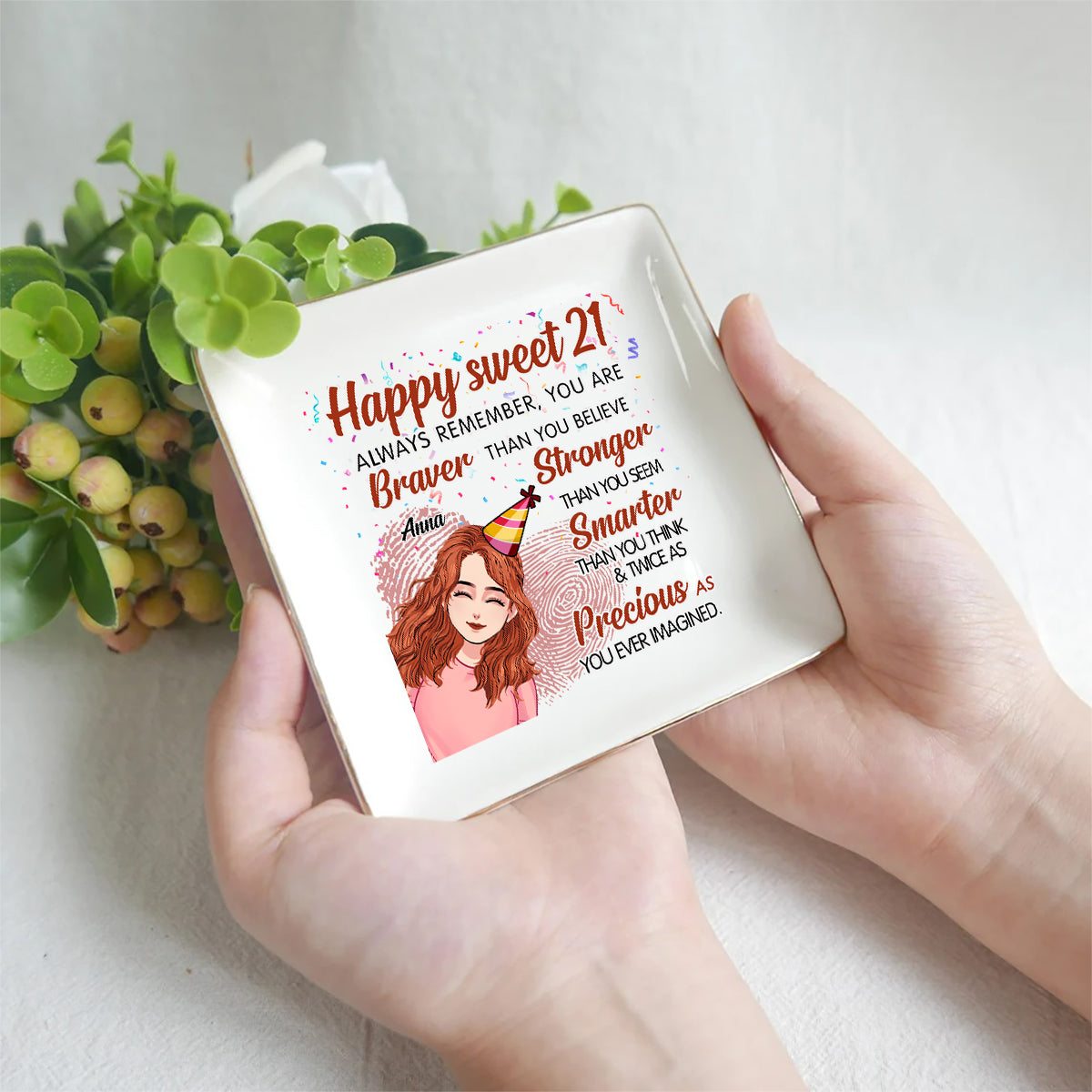 Happy Birthday - Personalized Bestie Jewelry Dish