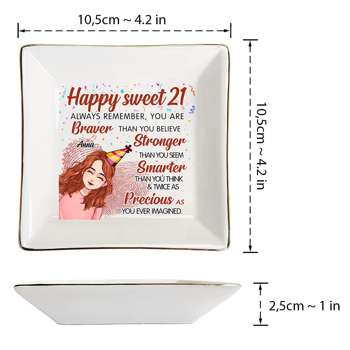 Happy Birthday - Personalized Bestie Jewelry Dish