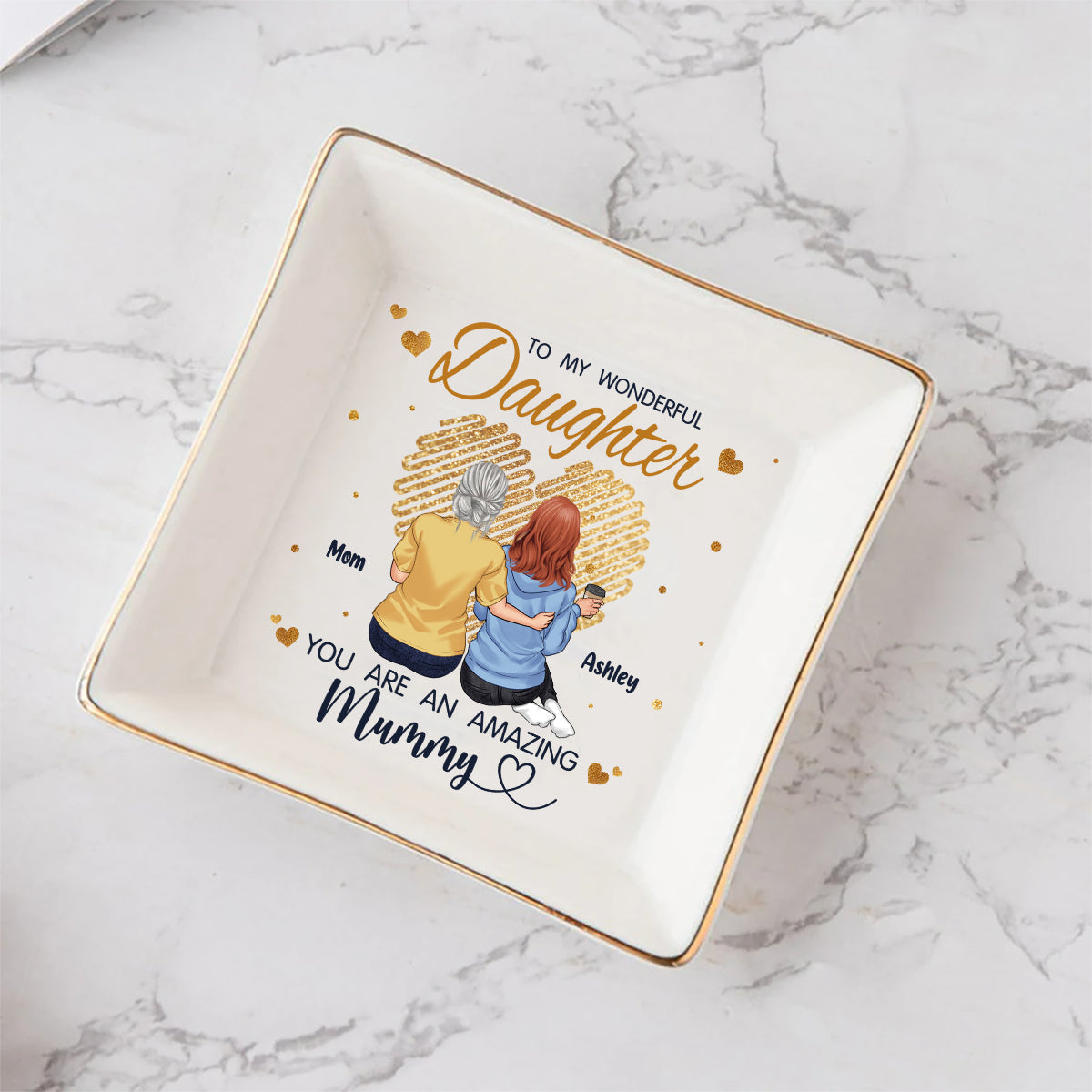 To My Granddaughter - Personalized Grandma Jewelry Dish