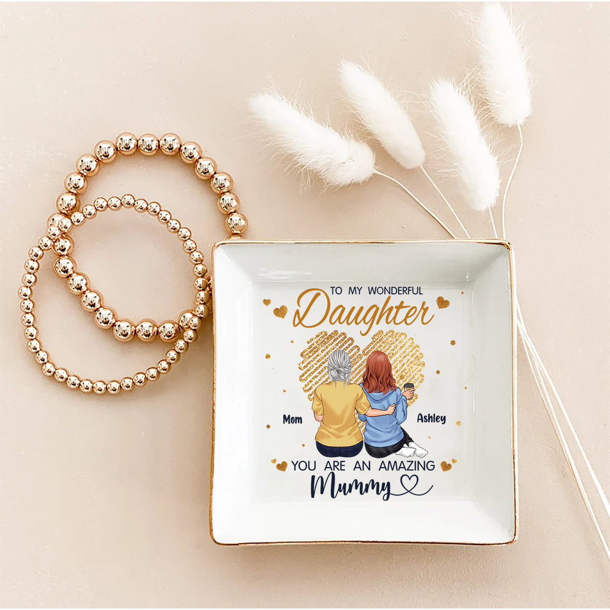 To My Granddaughter - Personalized Grandma Jewelry Dish