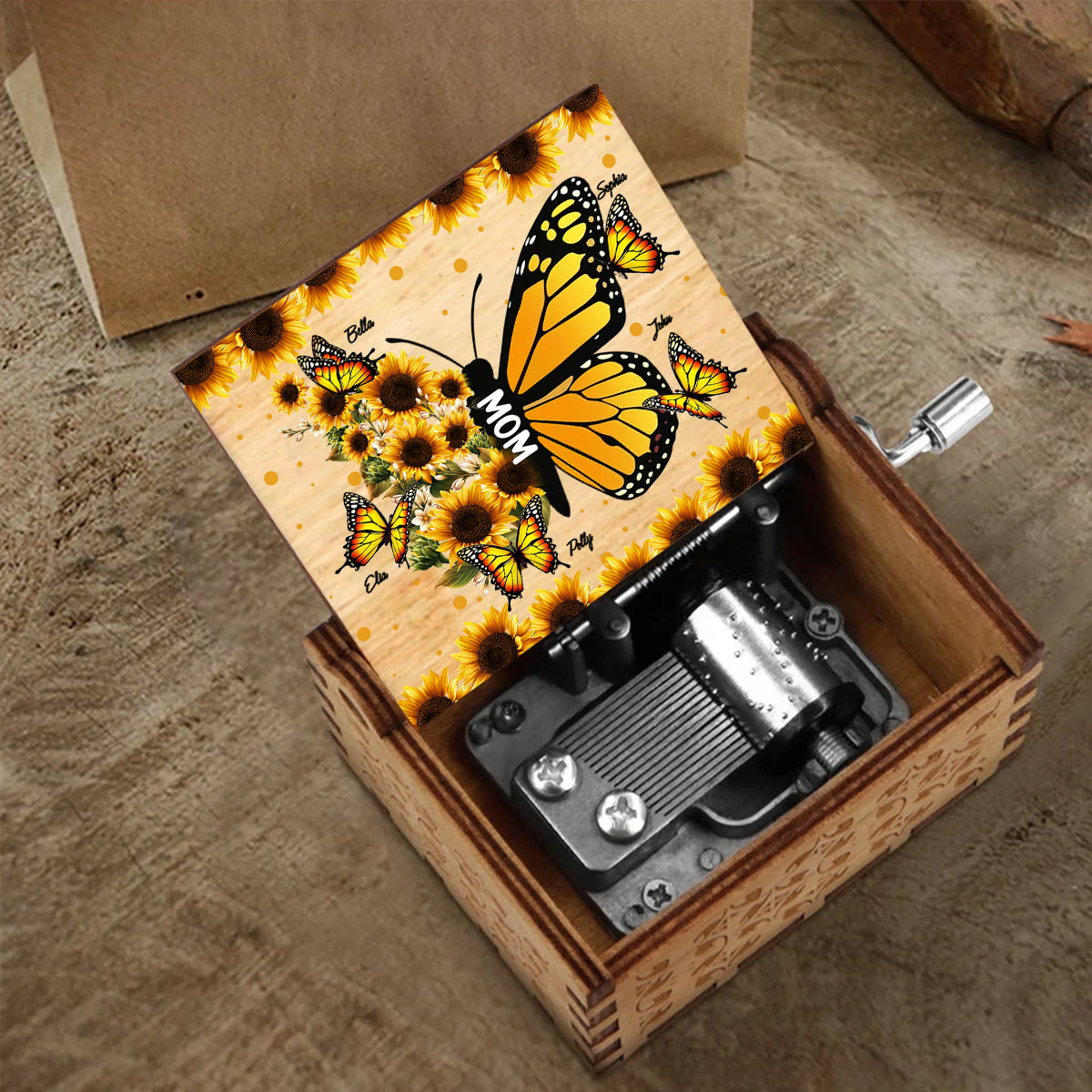 We Love You - Personalized Mother's Day Mother Hand Crank Music Box