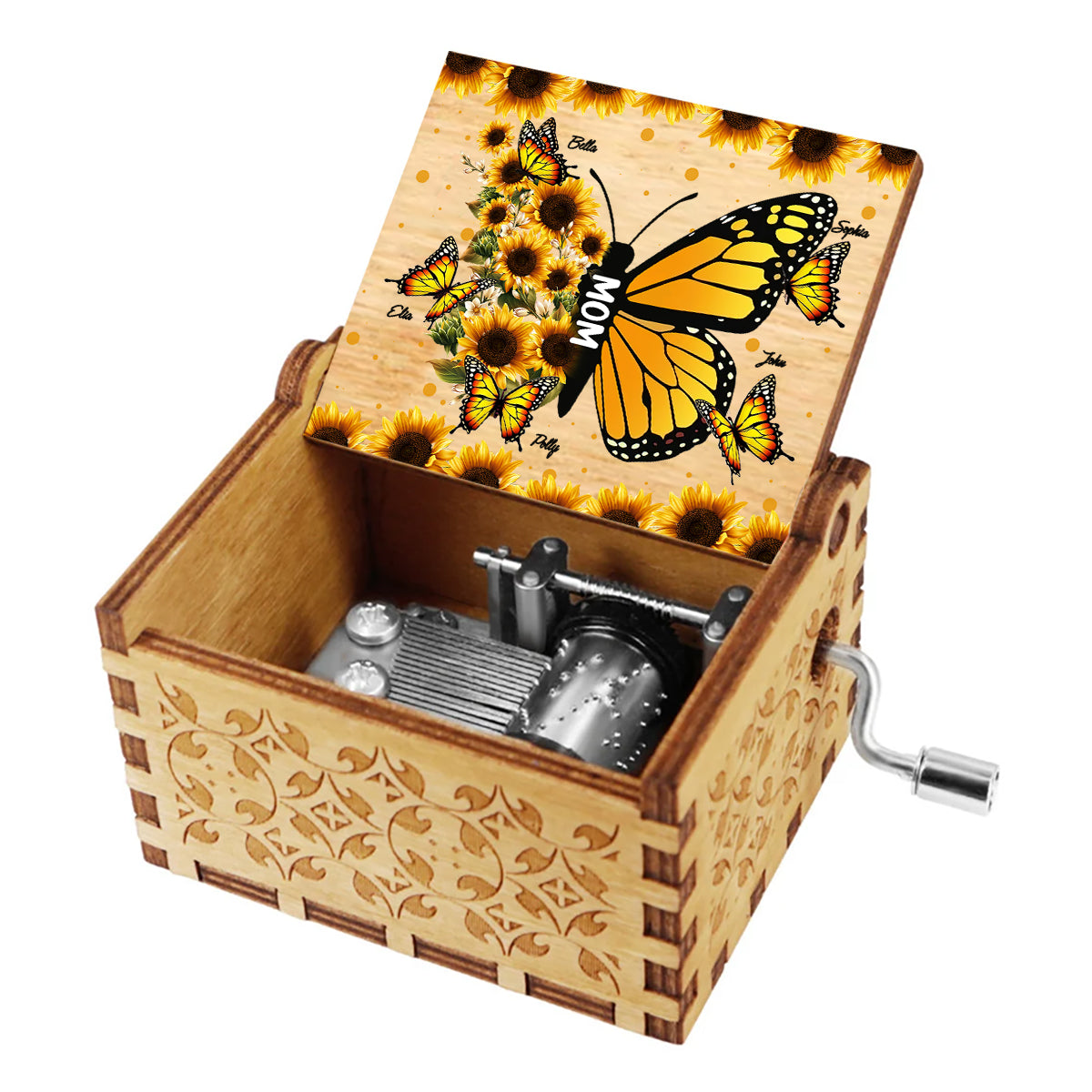 We Love You - Personalized Mother's Day Mother Hand Crank Music Box