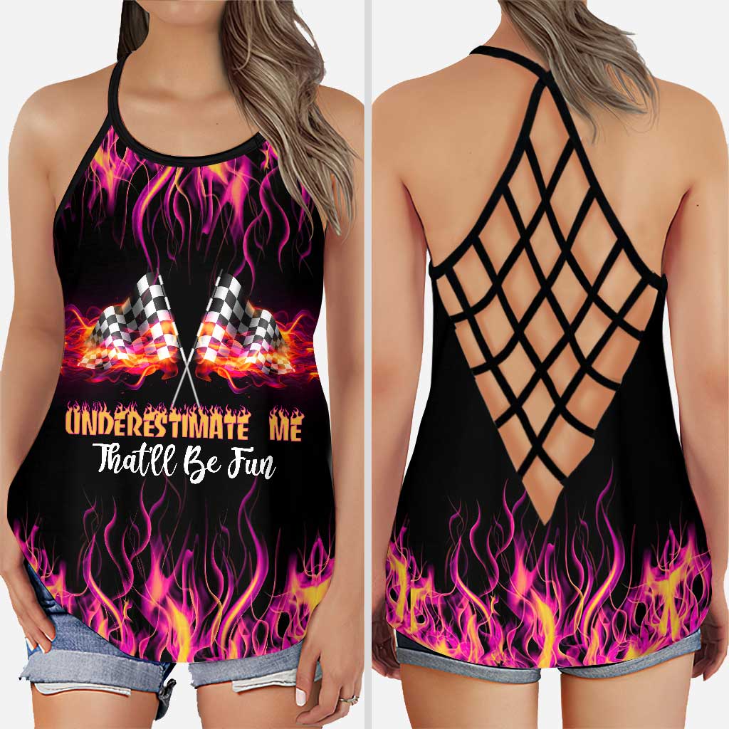 Underestimate Me That'll Be Fun - Racing Cross Tank Top and Leggings