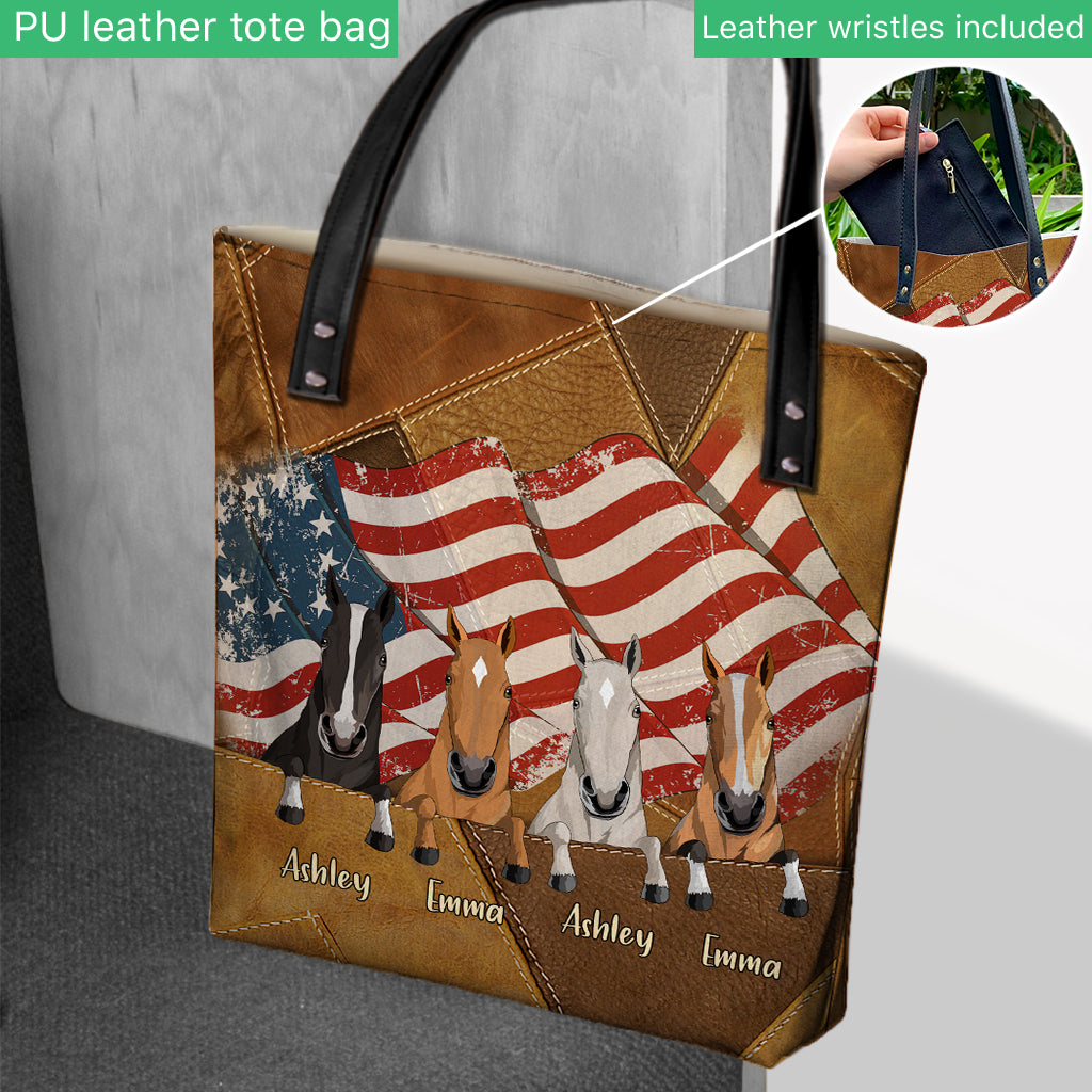 July Horses - Personalized Horse Tote Bag