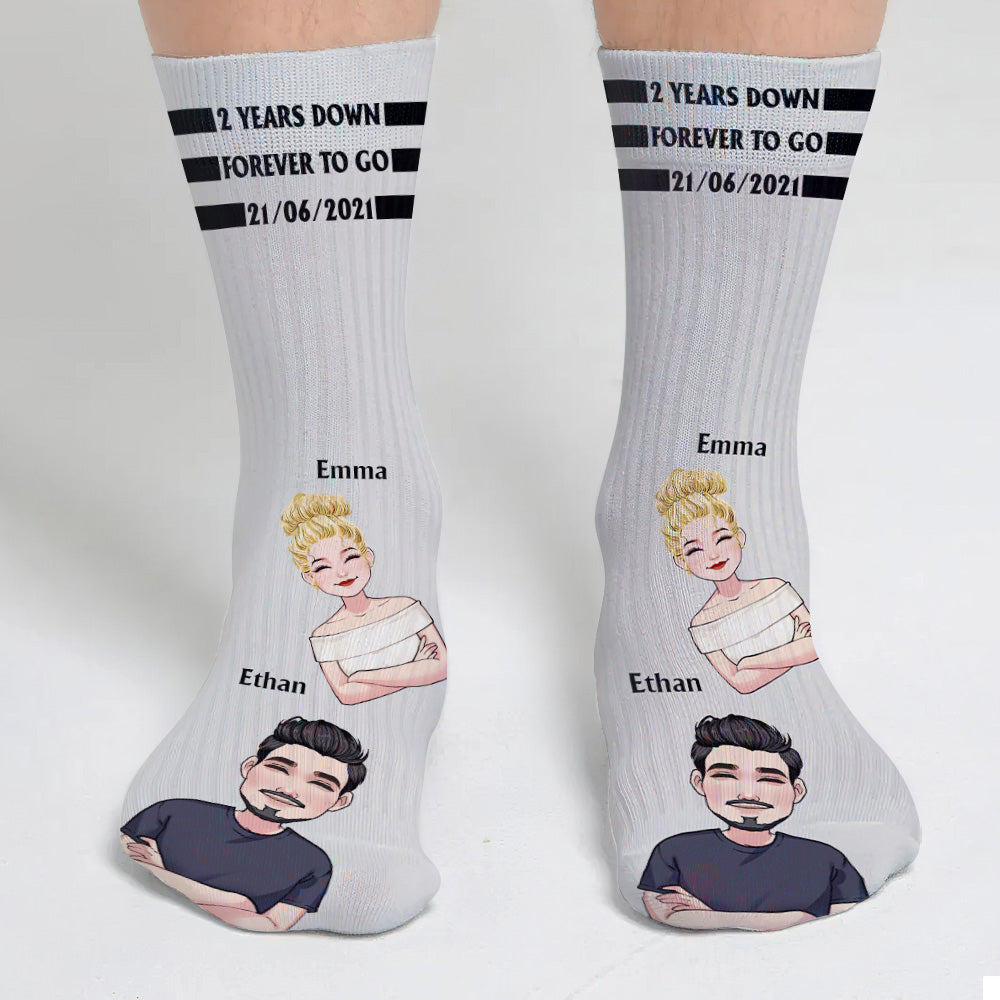 Forever To Go - Personalized Couple Socks