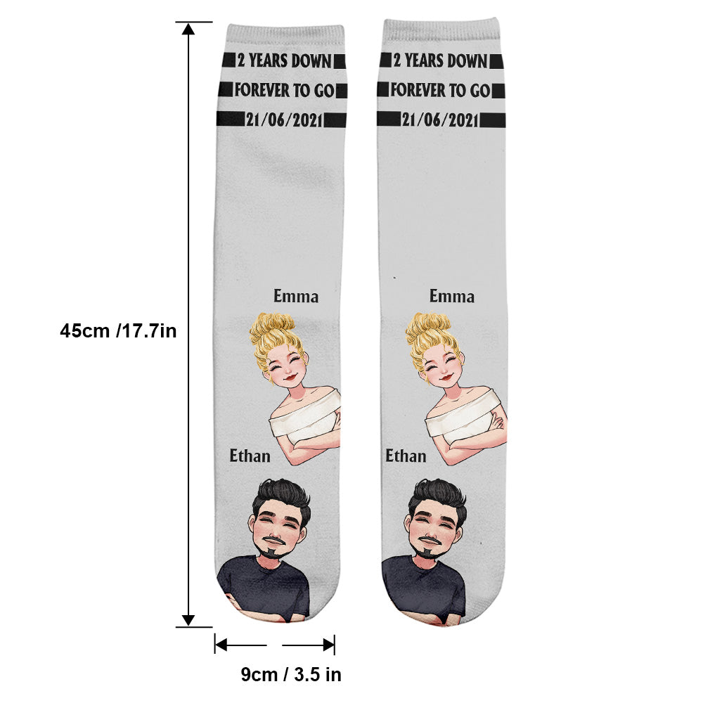 Forever To Go - Personalized Couple Socks