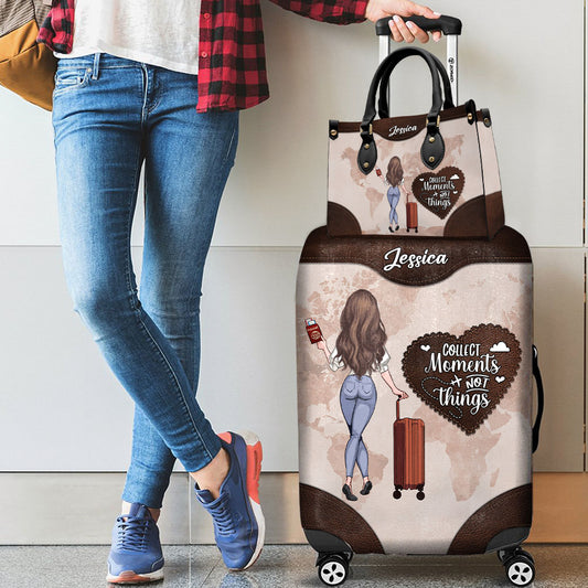 Collect Moments, Not Things - Personalized Travelling Leather Handbag & Luggage Cover
