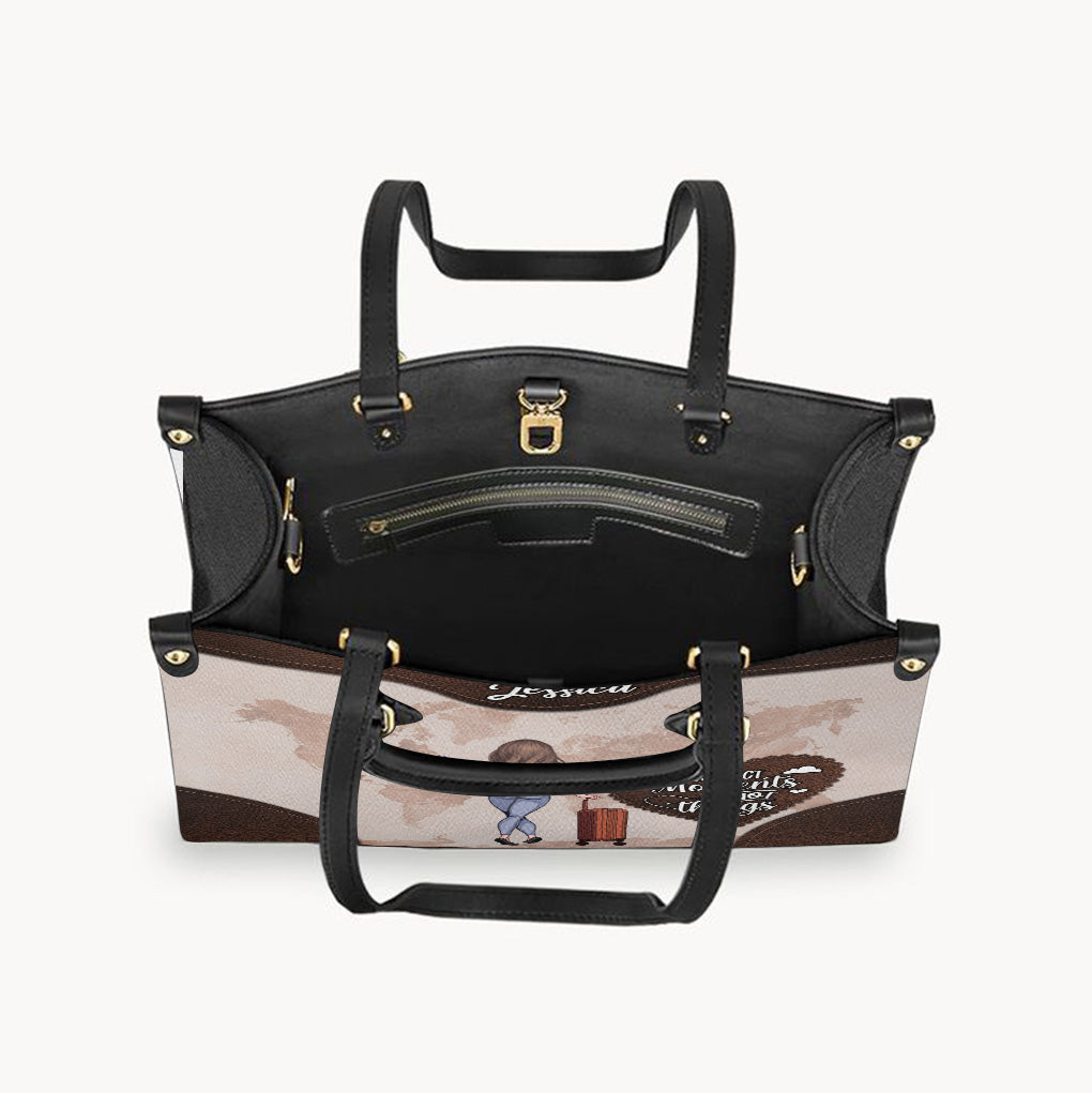 Collect Moments, Not Things - Personalized Travelling Leather Handbag & Luggage Cover