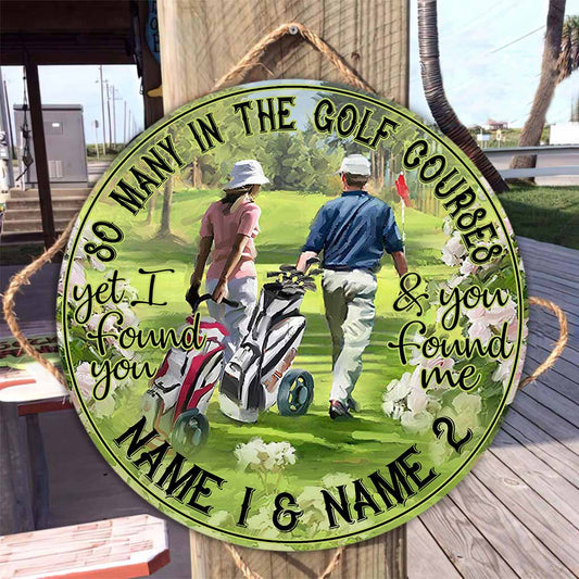 So Many In The Golf Course Personalized Round Wood Sign