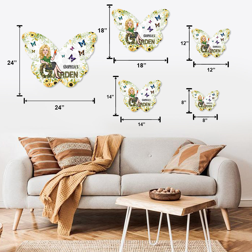 Butterfly Garden - Personalized Gardening Cut Metal Sign