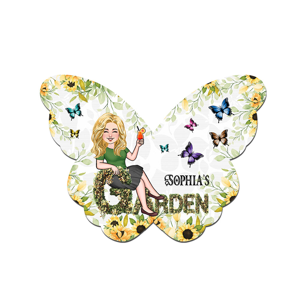 Butterfly Garden - Personalized Gardening Cut Metal Sign