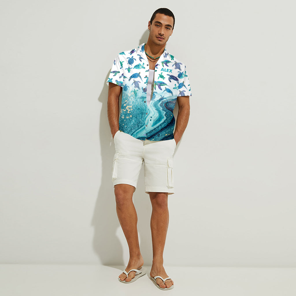 Turtle Lovers Sear Lovers - Personalized Turtle Hawaiian Shirt