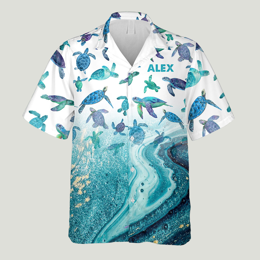 Turtle Lovers Sear Lovers - Personalized Turtle Hawaiian Shirt