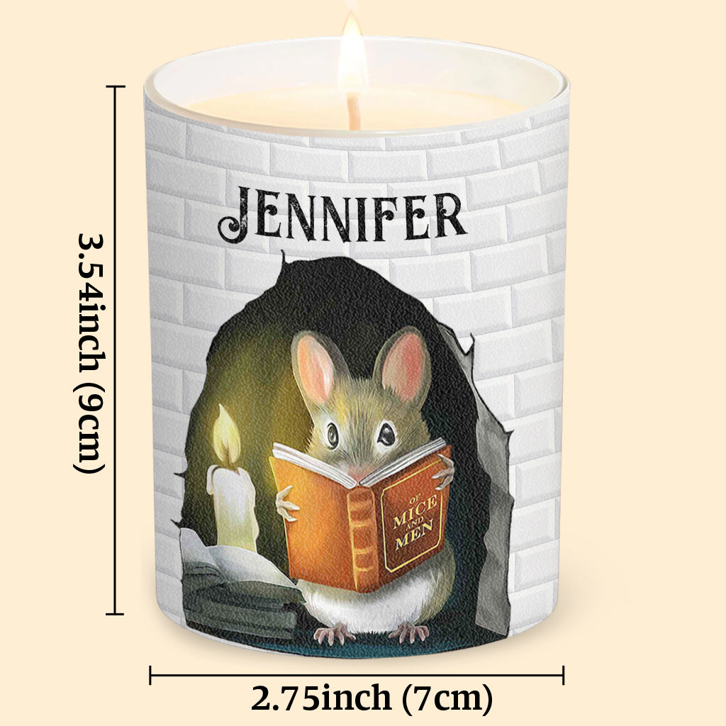 Love Reading Books - Personalized Book Candle With Wooden Lid