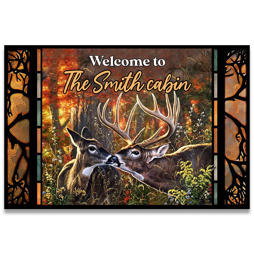 Welcome To Our Cabin - Personalized Hunting Doormat
