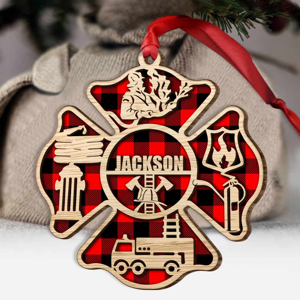 Firefighter - Personalized Christmas Layered Wood Ornament