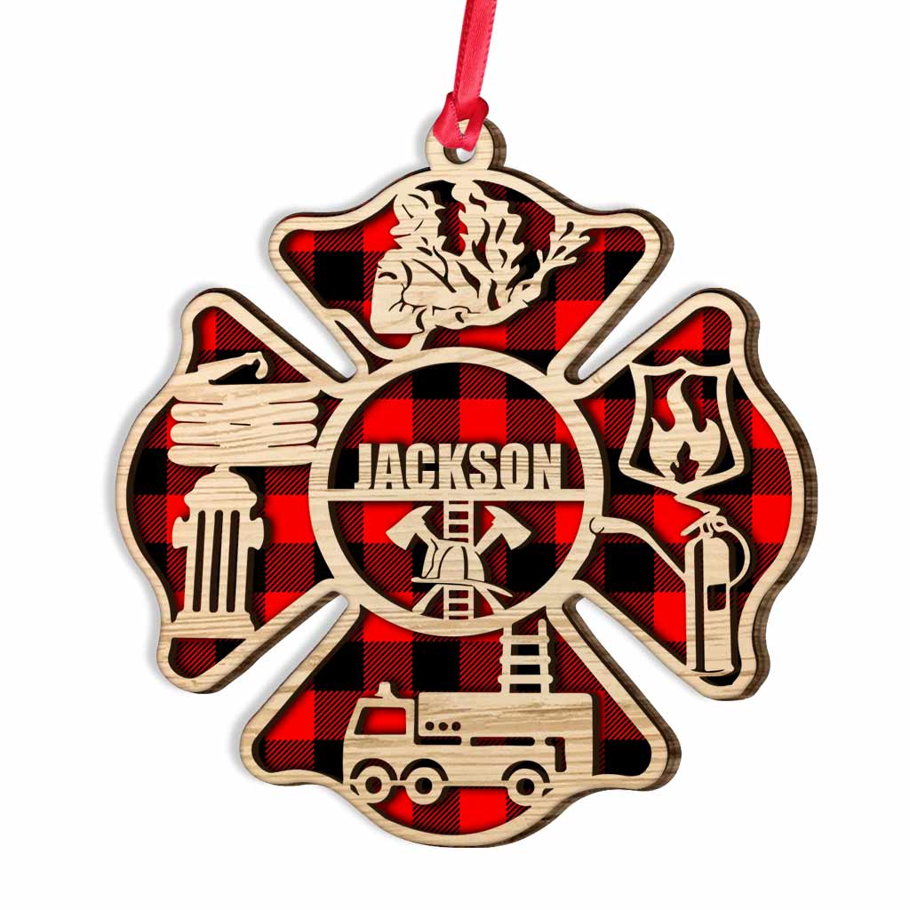 Firefighter - Personalized Christmas Layered Wood Ornament