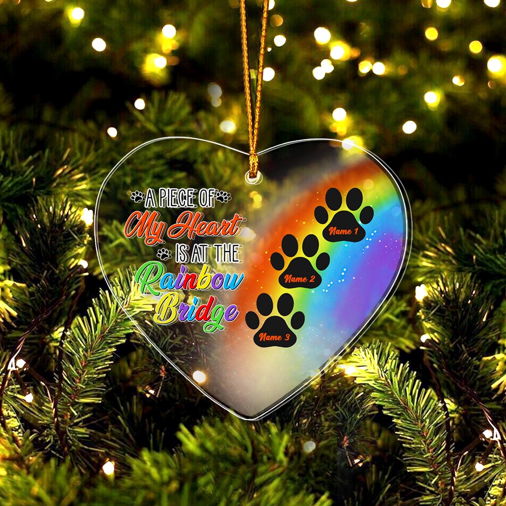 A Piece Of My Heart - Personalized Dog Transparent Ornament