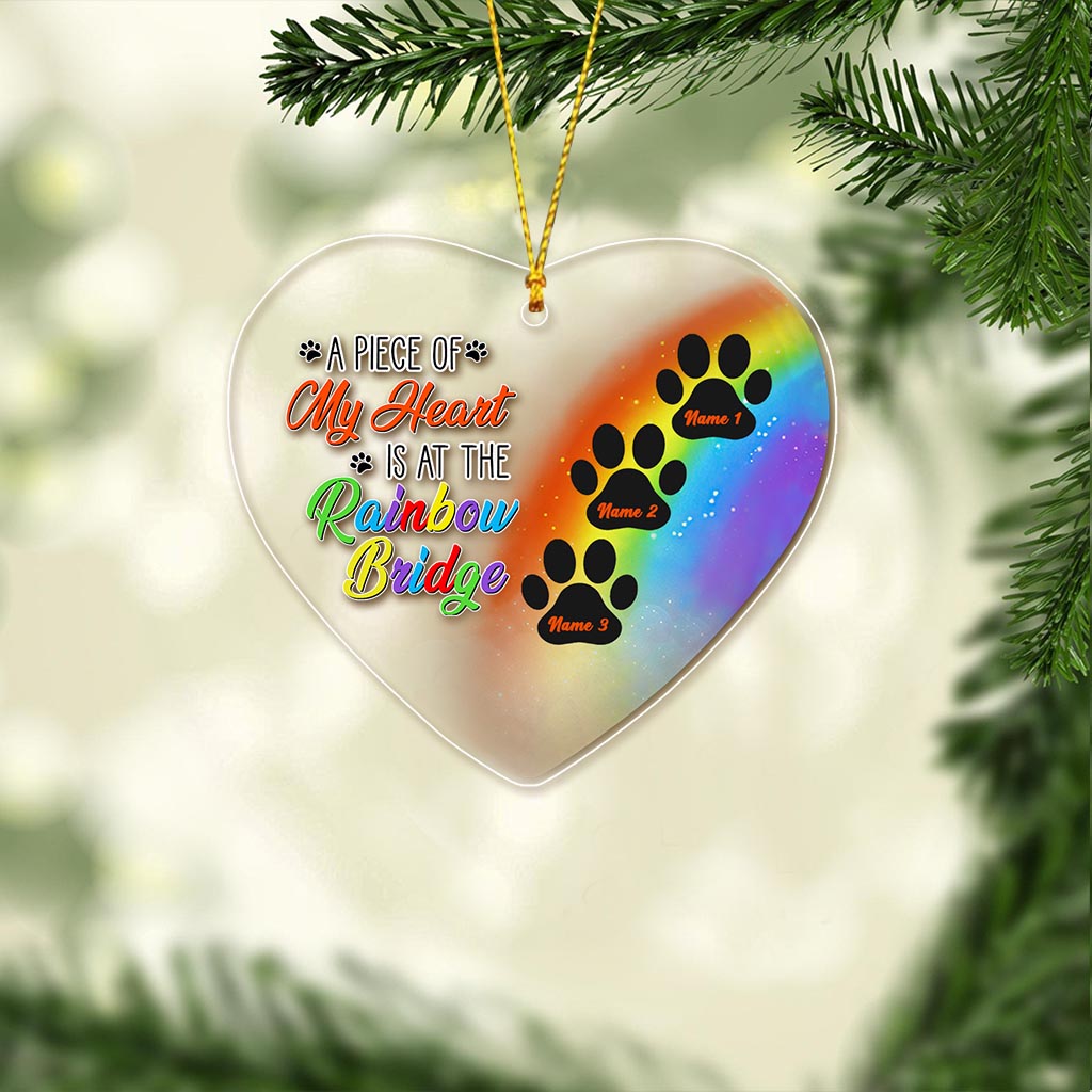 A Piece Of My Heart - Personalized Dog Transparent Ornament