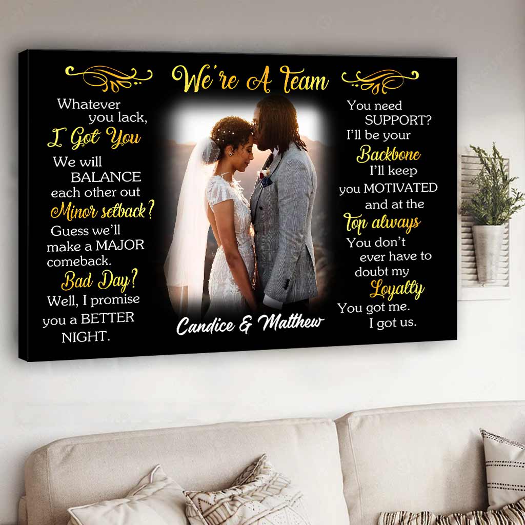 We’re A Team - Personalized Couple Canvas And Poster