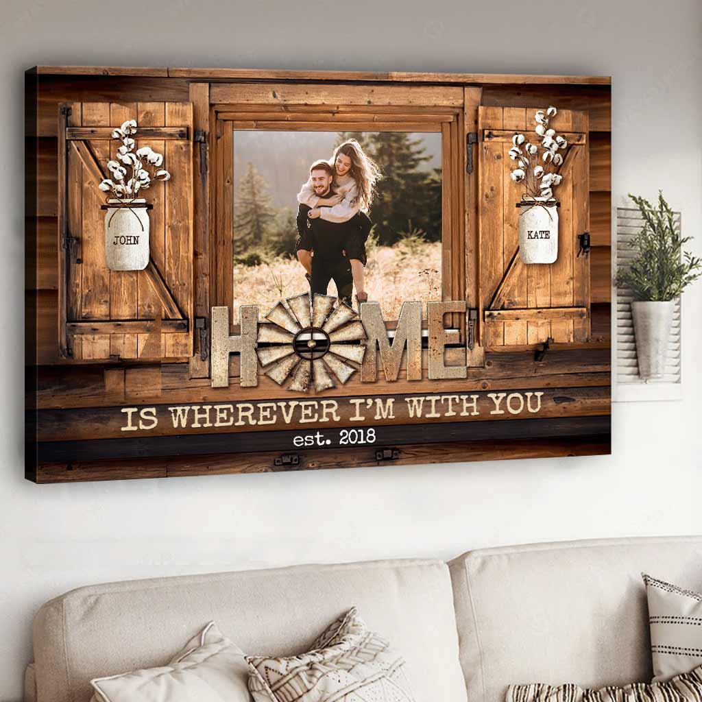 Home Is Where I’m With You - Personalized Couple Canvas And Poster