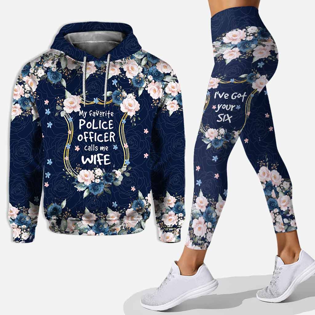 My Favorite Blue Roses - Personalized Police Officer Hoodie and Leggings