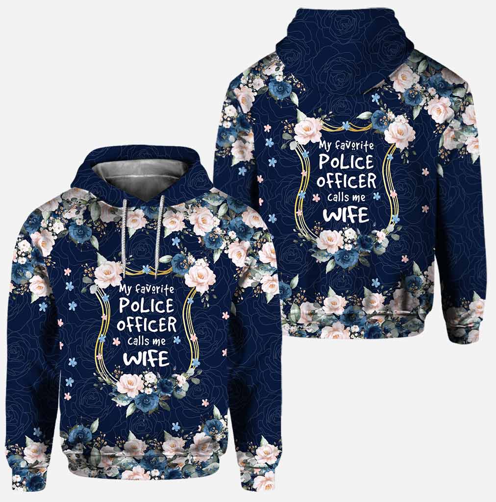 My Favorite Blue Roses - Personalized Police Officer Hoodie and Leggings