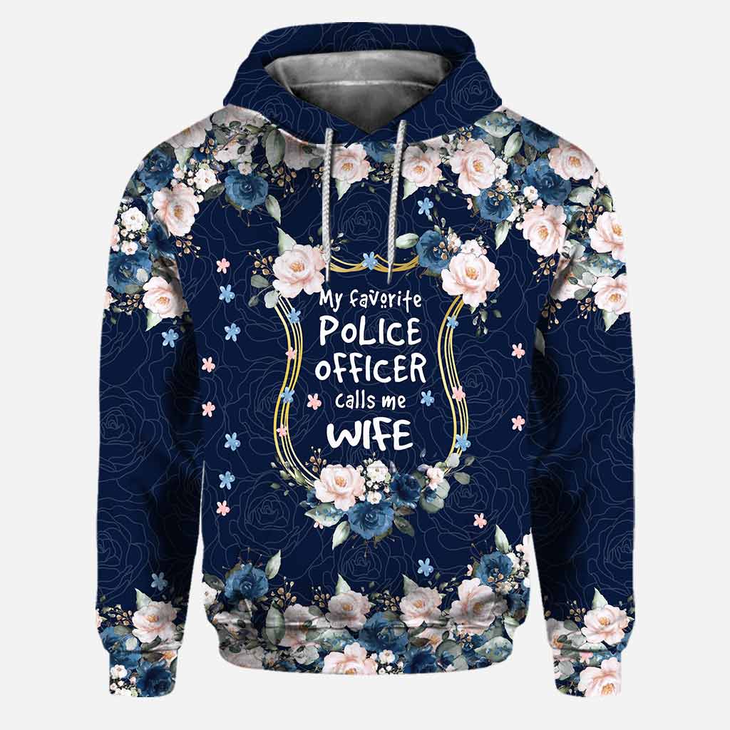 My Favorite Blue Roses - Personalized Police Officer Hoodie and Leggings