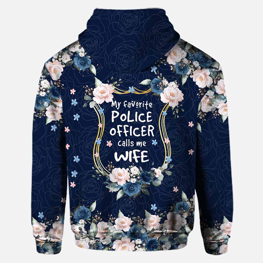 My Favorite Blue Roses - Personalized Police Officer Hoodie and Leggings