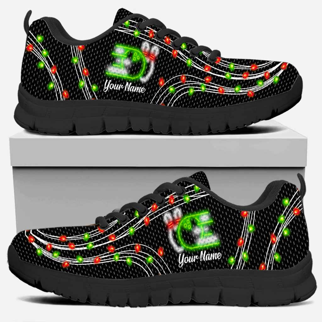 Tis The Season - Personalized Christmas Bowling Lover Sneakers