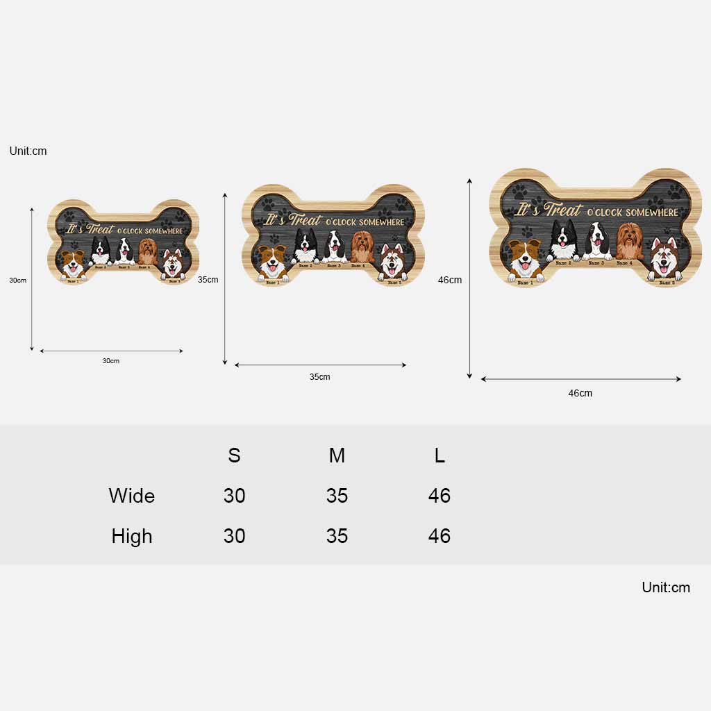 It's Treat O'clock Somewhere - Personalized Dog Wood Sign