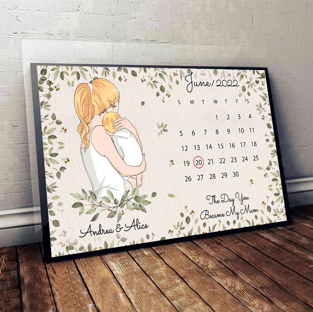 The Day You Became My Mum - Personalized Mother's Day Poster