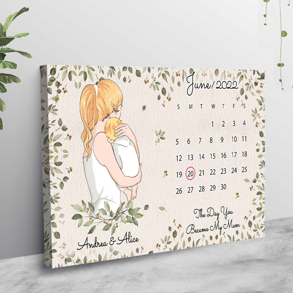 The Day You Became My Mum - Personalized Mother's Day Poster