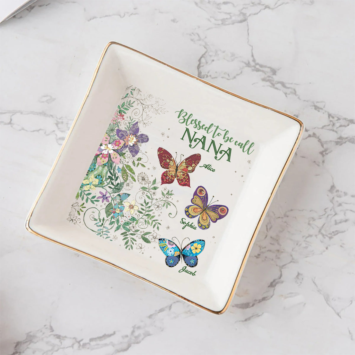 Blessed To Be Call - Personalized Mother's Day Grandma Jewelry Dish