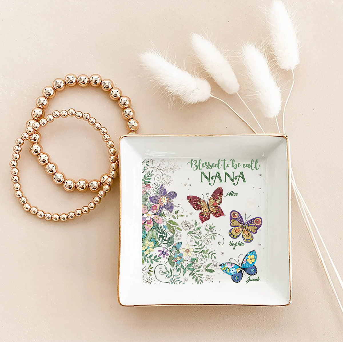 Blessed To Be Call - Personalized Mother's Day Grandma Jewelry Dish