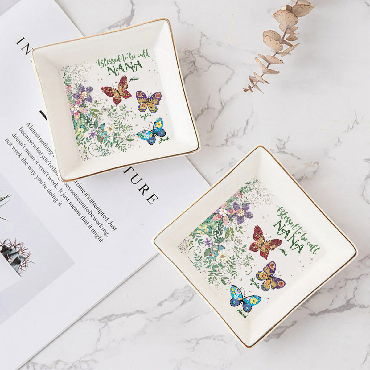 Blessed To Be Call - Personalized Mother's Day Grandma Jewelry Dish