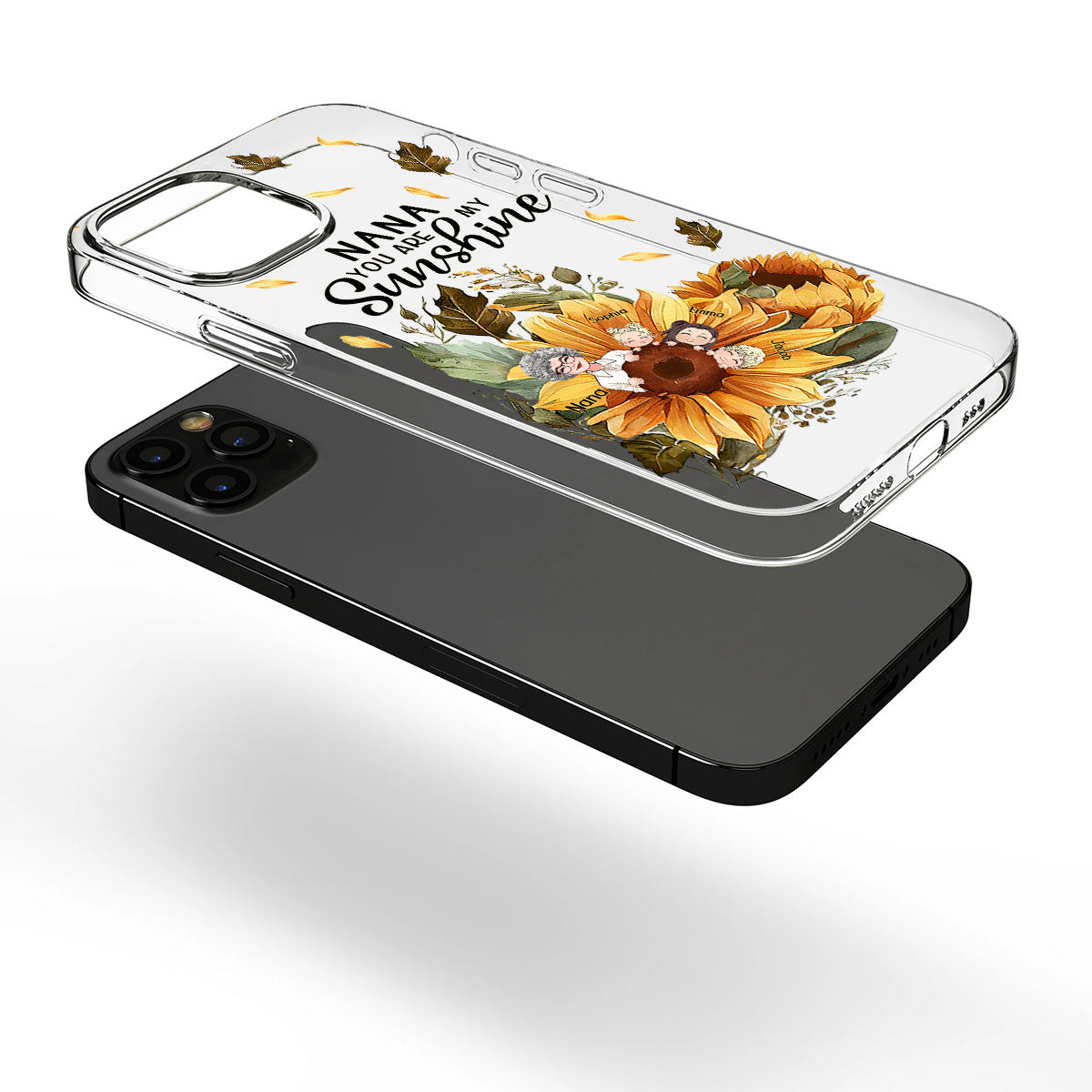 Nana You Are My Sunshine - Personalized Grandma Clear Phone Case