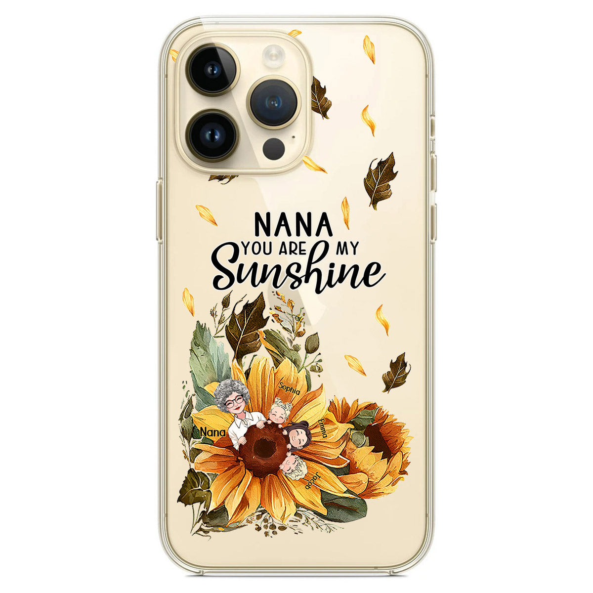 Nana You Are My Sunshine - Personalized Grandma Clear Phone Case