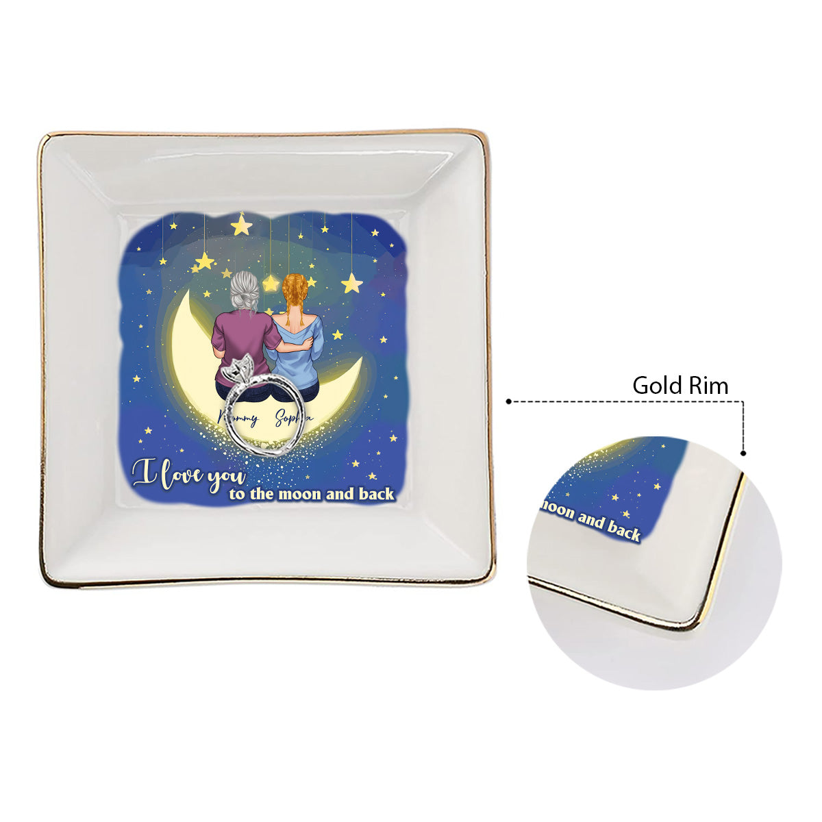 I Love You - Personalized Mother's Day Mother Jewelry Dish