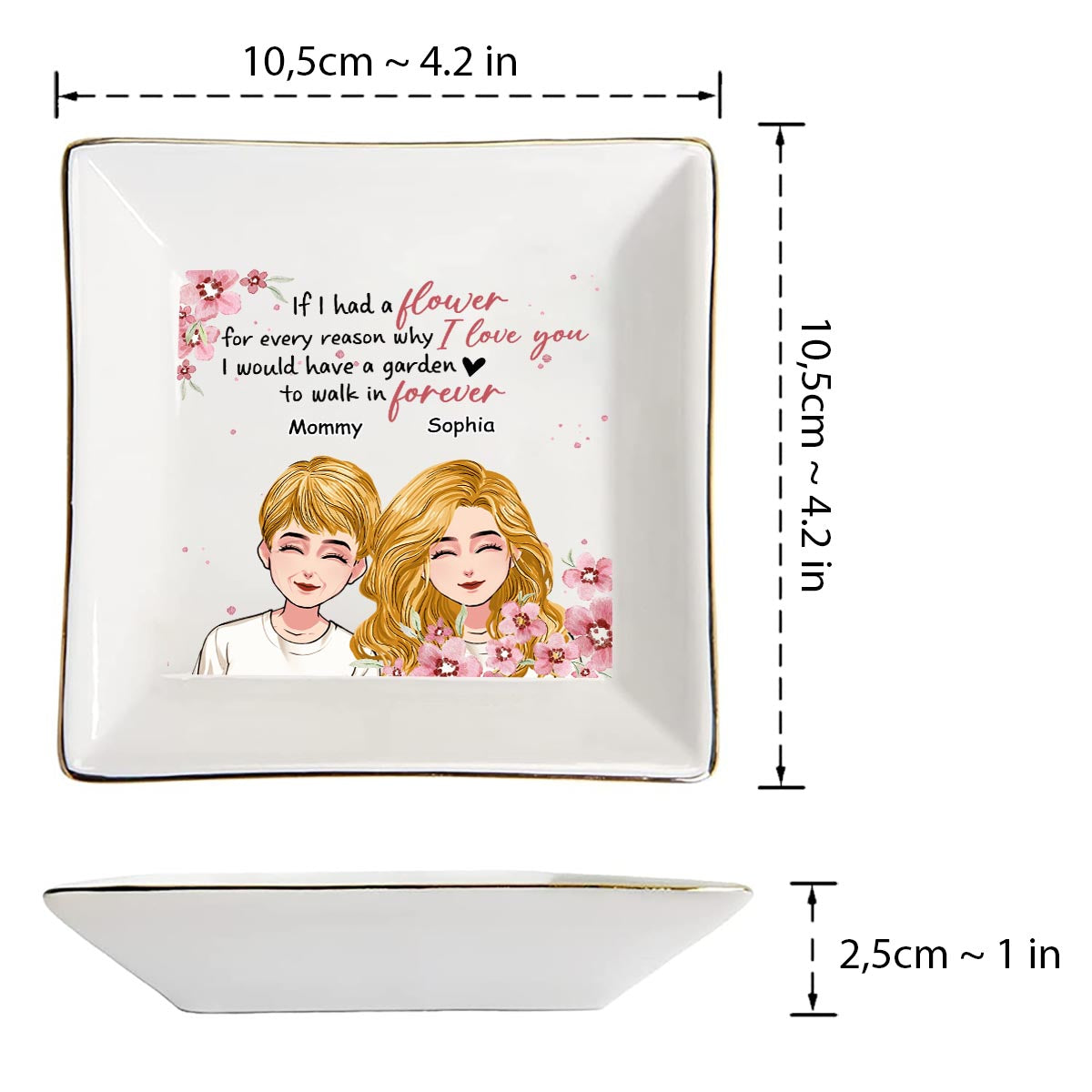 If I Have A Flower - Personalized Mother's Day Mother Jewelry Dish